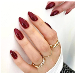 Mayklen Wine Red Stick On Nails