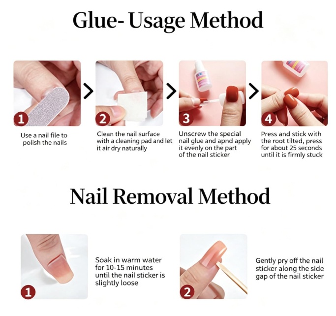 24PCS Cat Eye Press on Nails, Ruby Red Stick on Nails for Women, Short Square Artificial Nails for DIY Beauty, Nail Extensions Kit - Image 2